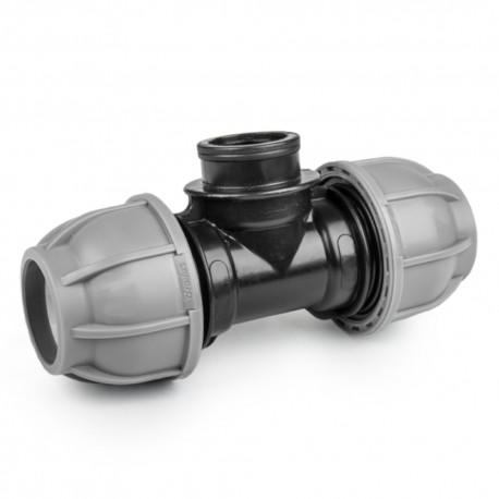 Gwint wewnętrzny BRADAS Trójnik PE do rur węża skręcany 25mm 3/4" PN10 BRADAS 6998 DSRA10T25F34