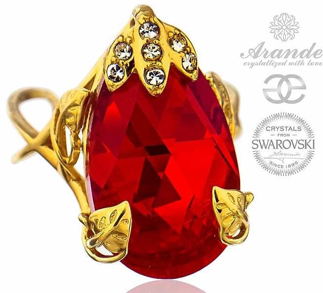 Swarovski Arande PIERŚCIONEK SIAM GOLD ZŁOTE SREBRO CERTYFIKAT 700770