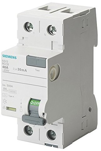 Siemens 5sv  wyłącznik nadmiarowo-prądowy Clase-A 2-biegunowych 40 A 30 ma 70 MM 5SV3314-6