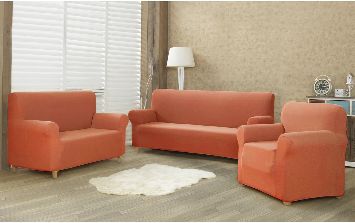 4Home Multielastyczny pokrowiec na kanapę 2-os. Comfort terracotta, 140 - 180 cm