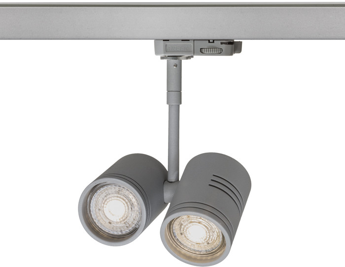 Redlux Oprawa szynowa BEEBA II do 3-faz szyny srebrnoszara 230V GU10 2x50W R12312