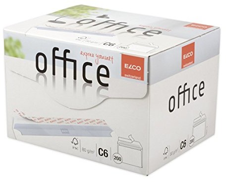 ELCO Elco Office torba na wysyłki C6 80 G/M z certyfikatem FSC z zapięciem w konkurencyjnej w sklepie internetowym-Box 200 sztuk, białe 74531.12