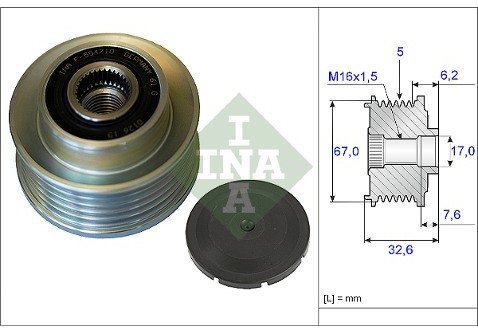 INA Alternator - sprzęgło jednokierunkowe INA 535 0097 10