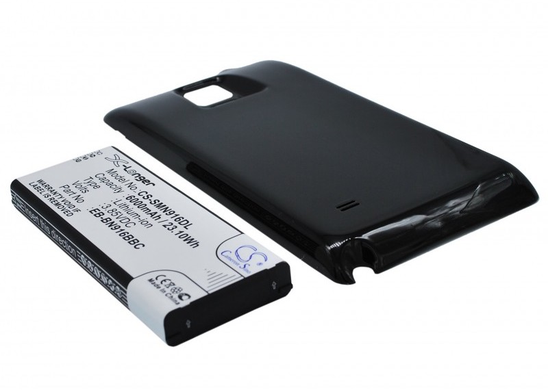 Cameron Sino Samsung Galaxy Note 4 EB-BN916BBC 6000mAh 23.10Wh Li-Ion 3.85V powiększony czarny