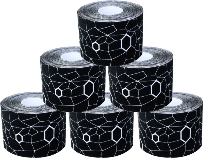 Thera-Band Theraband [hygenic Corporation XactStretch 12927 taśma do kinesiotapingu 5cm rolka 5m czarno-biała op. 6 rolek 12927 6 rolek