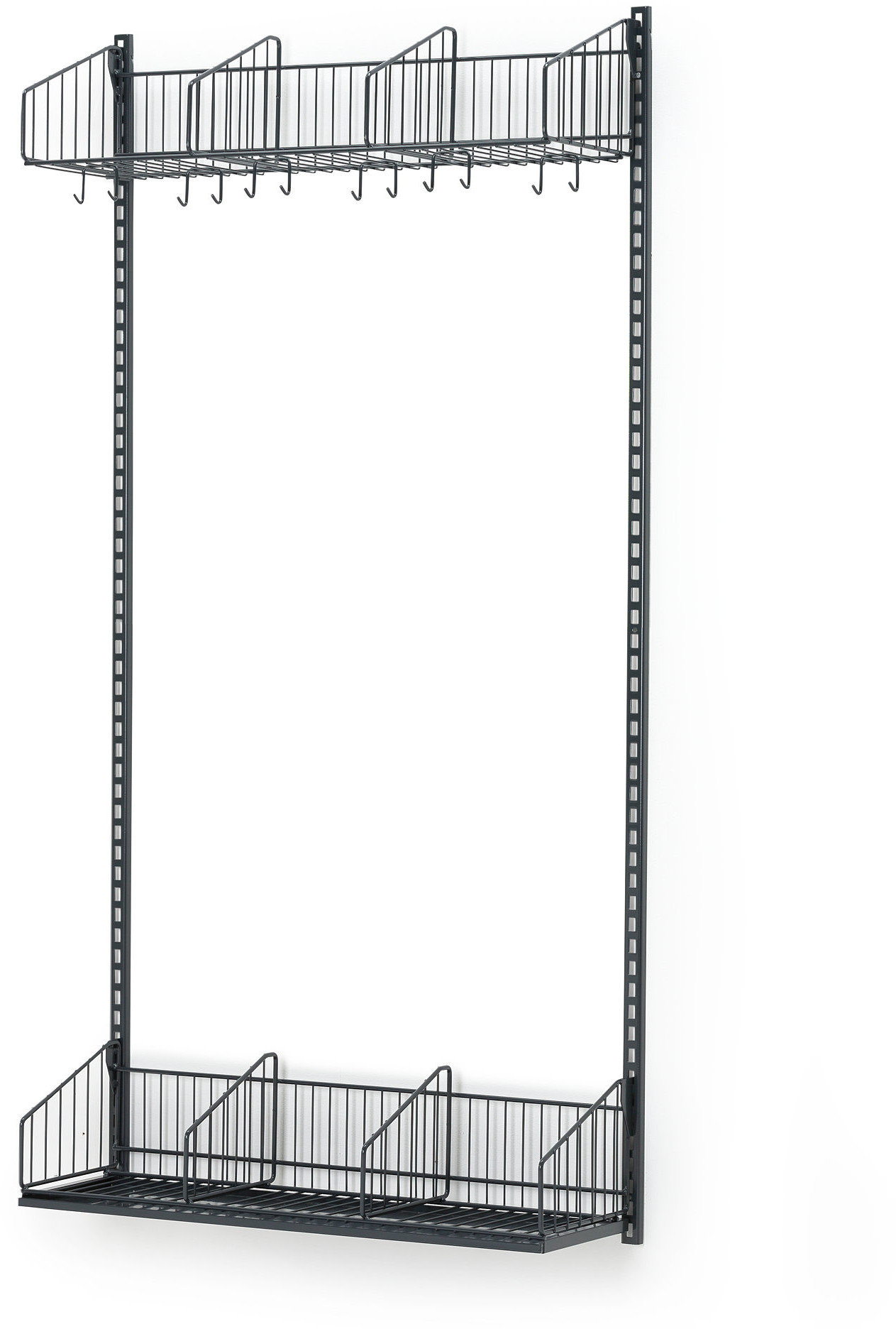 AJ Produkty Ścienny regał do szatni TRD, moduł podstawowy, 900x2000 mm, ciemnoszary