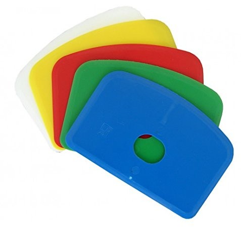 Maya Professional Tools 81910  4 łopatka do ciasta z otworem, elastycznej FBK/Higiena żywności, 146 MM X 98 MM X 1,65 MM, żółty 81910-4