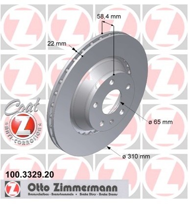 Zimmermann Tarcza hamulcowa 100.3329.20