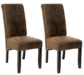 TecTake 2 eleganckie krzesła do jadalni lub salonu antyczny brąz 401596