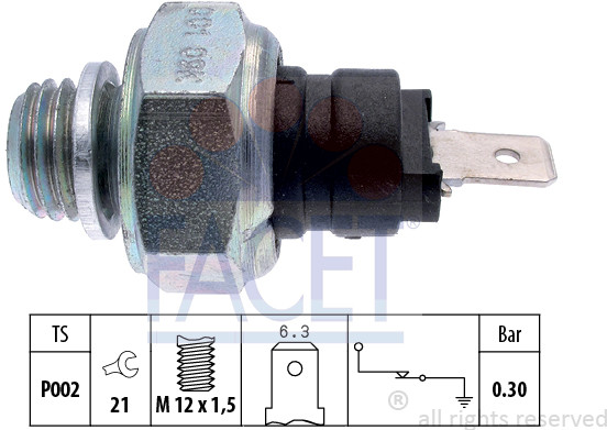 FACET Włącznik ciśnieniowy oleju FACET 7.0001 7.0001