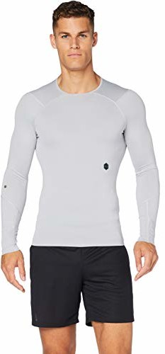 Under Armour męska lekka koszulka z długim rękawem z technologią Rush, długa koszulka treningowa z kompresyjnym dopasowaniem Ua Rush Compression Long Sleeve, szary, l