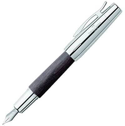 Faber Castell 148200 E-Motion pióro, drewno/chrom, wraz z opakowaniem na prezent, drewno brzozowe czarne 148222