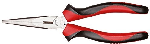 Gedore czerwone płaskie szczypce okrągłe proste 200 mm/proste powierzchnie chwytowe, ząbkowane wzdłużnie/indukcyjnie hartowane ostrza / 2-komponentowy uchwyt, przenoszenie siły bez wysiłku