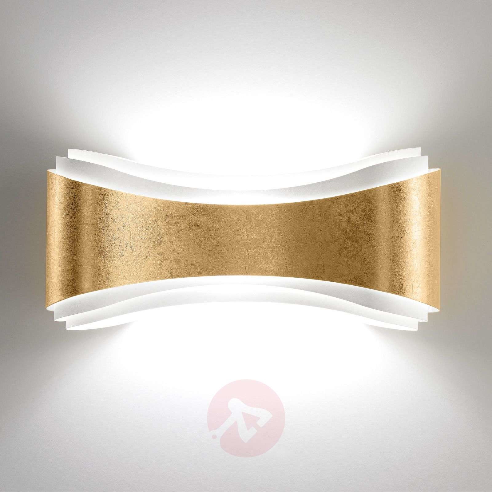 Selene Lampa ścienna LED Ionica ze stali, płatkowe złoto