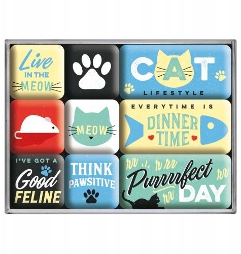 Nostalgic Art Magnesy (9szt) Cat Lifestyle