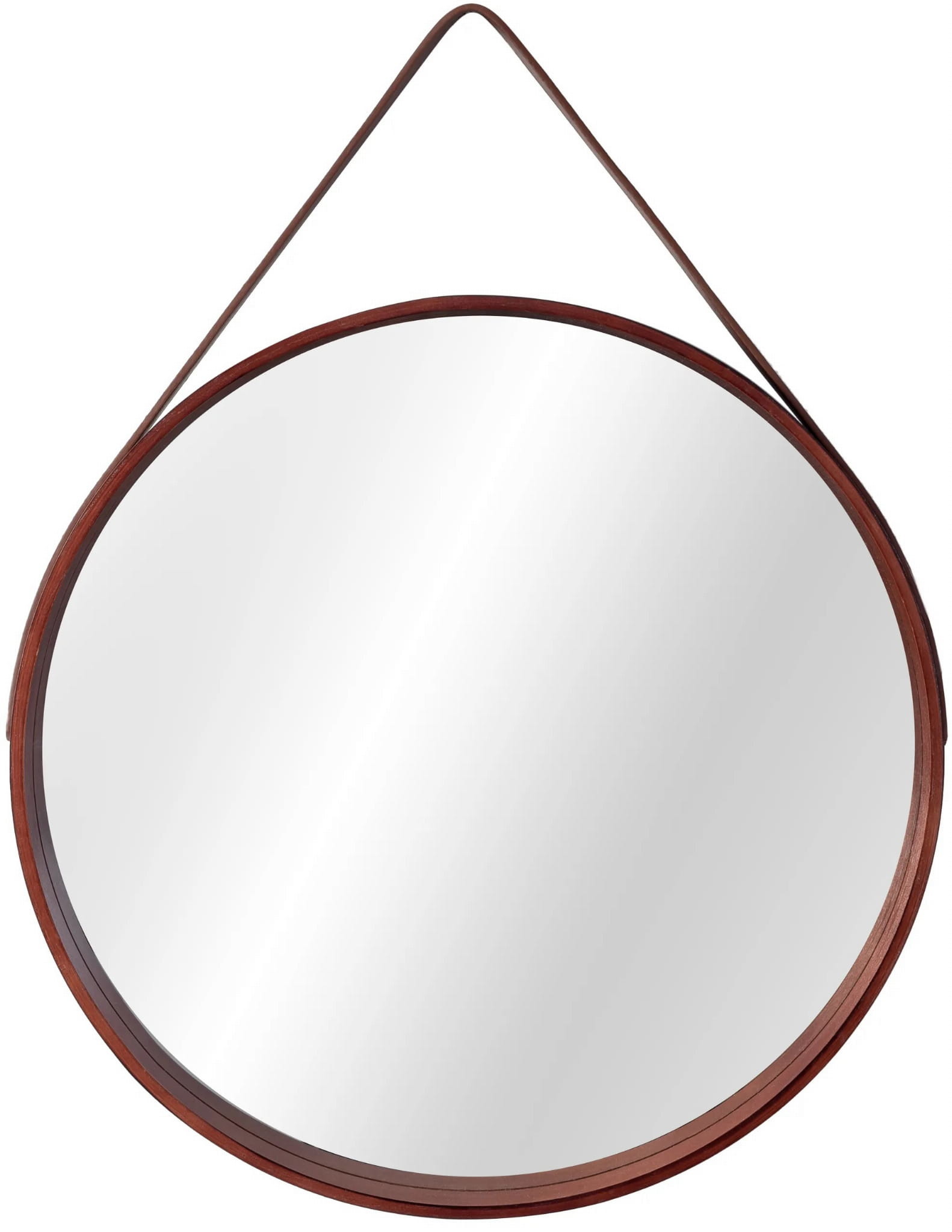 Rea Lustro okrągłe drewniane na pasku LOFT brązowe 50cm Rea HOM-06325