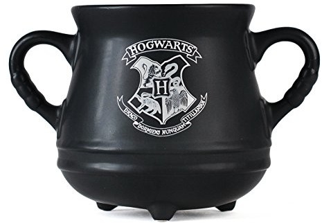 Harry Potter -kocioł z dwoma uchwytami do picia, 650 ML, czarna, z Hogwarts-herb MUGCHP01