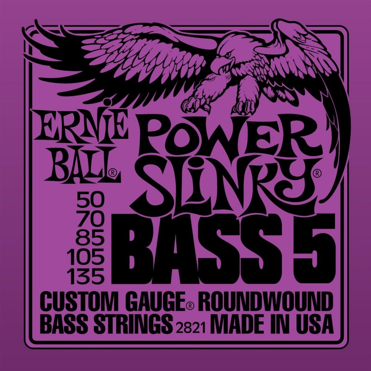 Ernie Ball Power Slinky 2821 struny do gitary basowej, 5 sztuk 2821