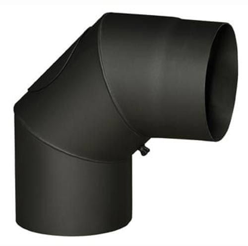 M.A.T Group kolano kominowe z rewizją 130mm/90° gr 1,5mm czarne # z wartością produktów powyżej 89zł!