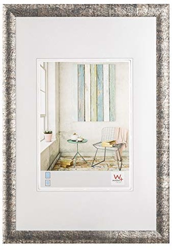 Walther design KP318F Trendstyle ramka z tworzywa sztucznego 13 x 18 cm, srebrno-czarna