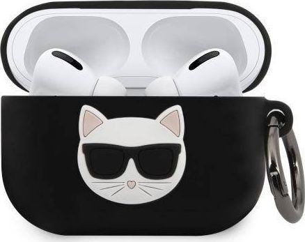 Karl Lagerfeld Karl Lagerfeld KLACAPSILCHBK AirPods Pro cover czarny/black Silicone Choupette KLACAPSILCHBK