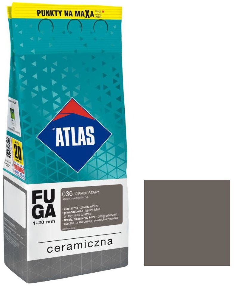 Atlas Fuga ceramiczna 036 ciemnoszary 2 kg