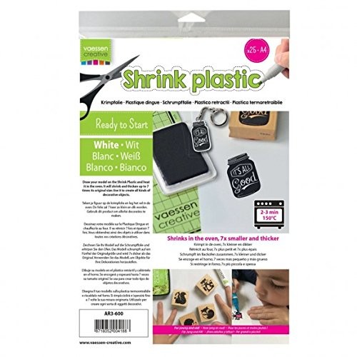 Vaessen Creative vaessen Creative folii kurczliwej A4, 25 arkuszy, Plastic, biały, 21  x  29.8  x  0.3 cm AR3-600