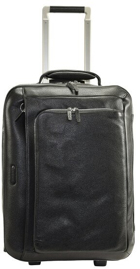 Piquadro Modus Walizka biznesowa na 2 kółkach skórzana 52 cm przegroda na laptopa black BV2960MO-N