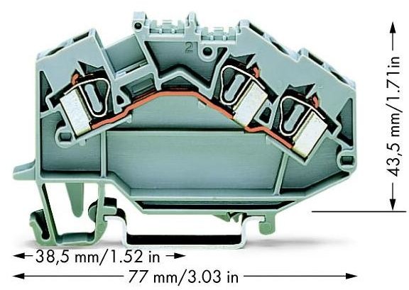WAGO Terminal przepustowy WAGO 6 mm Sprężynowe Alokacja L szary 781-631 50 szt 781-631
