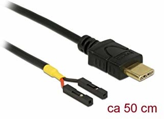 Delock kabel USB USB-C (M) do 2 pinów USB (W) oddzielny 50 cm czarny (85473) 85473