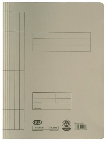 Elba 20451bl skoroszyt karton Manila firmy, do około 200 kartek DIN A4, 250 G/M2, 100 sztuk, niebieski, szary 100090782