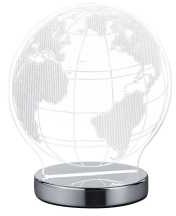 Trio RL Globe R52481106 lampka stołowa lampa 1x7W LED 3000+4000+6500K chrom / transparentny