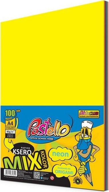 Pastello Papier ksero A4 mix NEON 100 ark pastello Pastello AA093PTL
