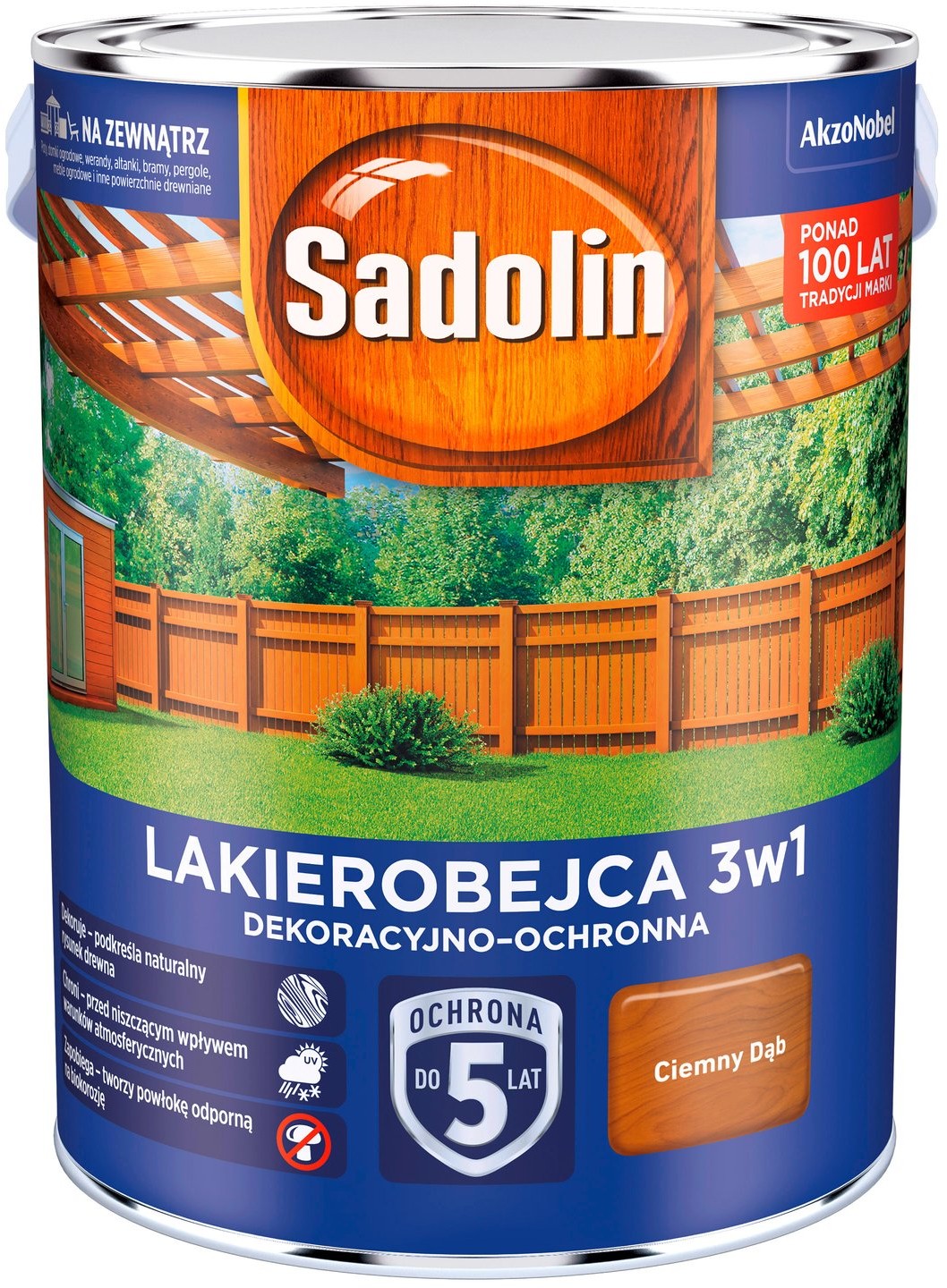 Sadolin Lakierobejca 3w1 ciemny dąb 5L