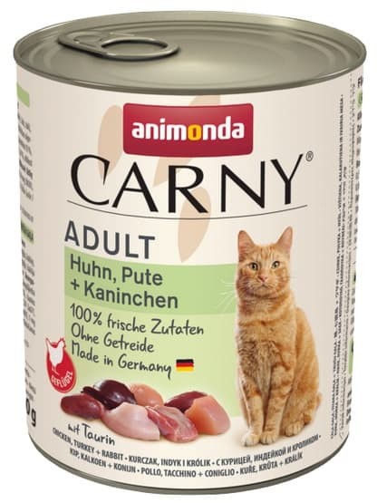 Animonda Carny Carny Adult Kurczak, Indyk + Królik puszka 800g