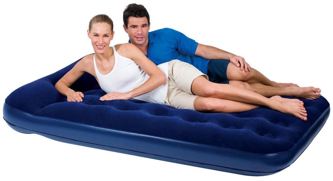 Bestway Materac welurowy z pompką, 203x152x22 cm