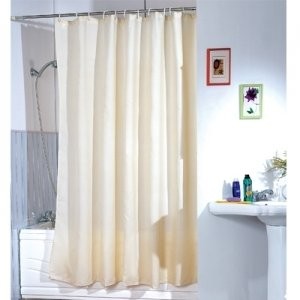 MSV 140125 zasłona prysznicowa, poliester/tworzywo sztuczne, z 12 pierścieniami, 180 x 200 x 0,1 cm, Beige 140125