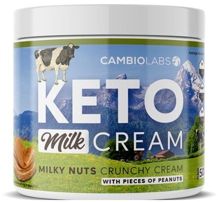 Cambiolabs Mleczne masło orzechowe crunchy bez soli i oleju palmowego - krem z kawałkami orzechów (Keto Milk Cream)