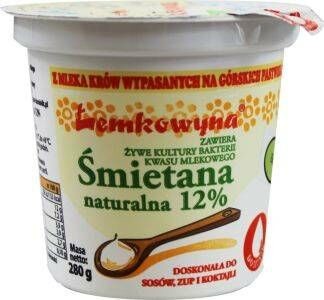 Łemkowyna Ekologiczna Śmietana 12% 280g
