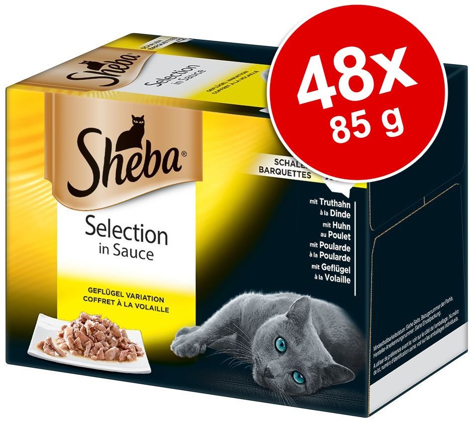 Sheba Zestaw tacki, 48 x 85 g - Classics + Warzywa, 12 x 85 g