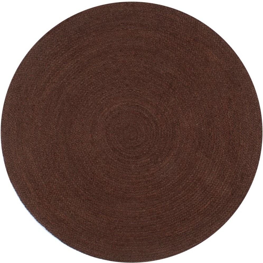 vidaXL Ręcznie wykonany dywanik z juty, okrągły, 90 cm, brązowy 133671
