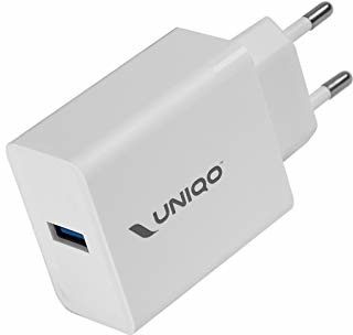 UNIQO UNIQO Wtyczka 18 W Quick Charge 3.0, złącze USB do szybkiego ładowania, do 80% czasu ładowania smartfona w 30 minut, wtyczka EU