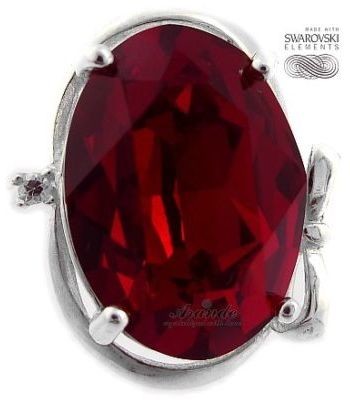 Swarovski Arande przepiękny czerwony pierścionek SREBRO 700195