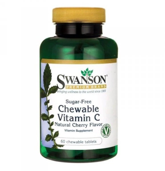 SWANSON Witamina C + Acerola Smak wiśniowy 60 tabl do żucia SW677