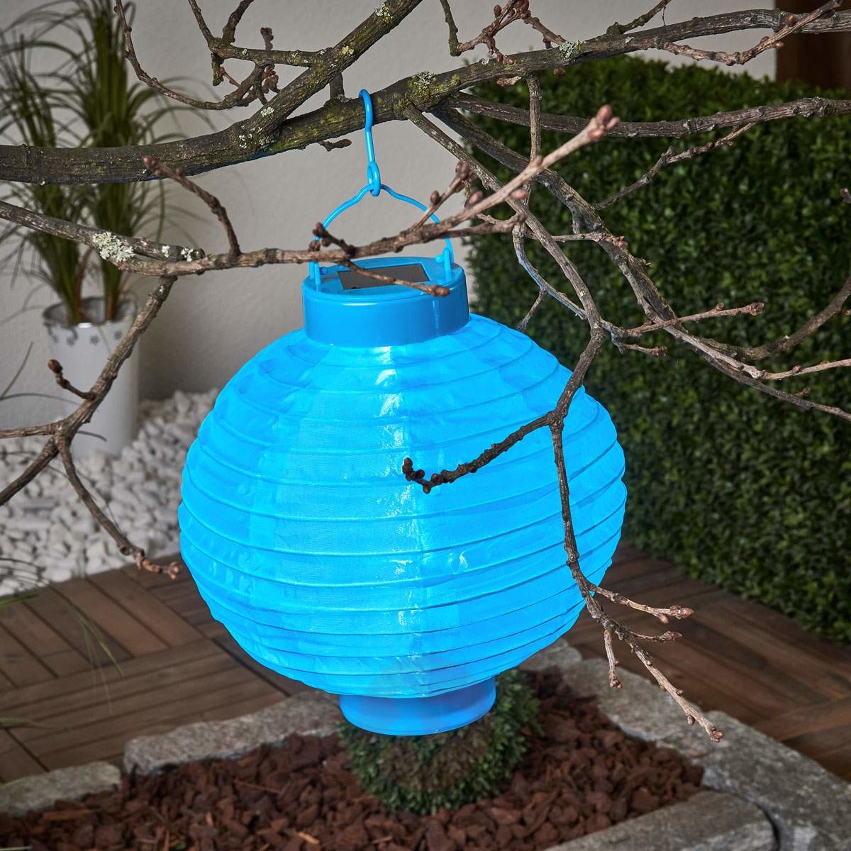 Best Season Solarny lampion LED Jerrit 20 cm, niebieski