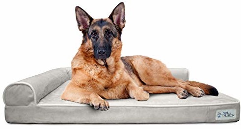 PetFusion serenitylounge legowisko dla psa (duże, 91 x 71 x 10 cm), zamsz premium W/masywny 10 cm Memory Foam. Dostępne również pokrowce wymienne