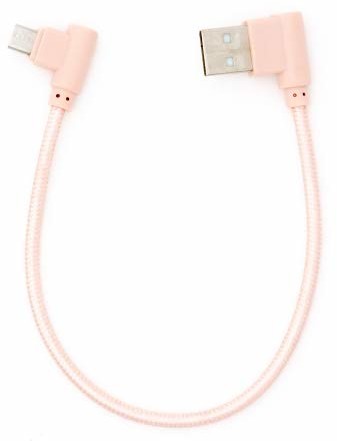 System-S System-S Kabel micro USB 90° kąt prawy do USB 2.0 typ A 90° stopni kąt prawy 20 cm różowy 10069071745232