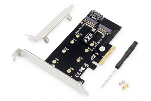 Digitus Kontroler Karta rozszerzeń Kontroler M.2 NGFF/NVMe SSD PCIe 3.0 SATA 80 60 42 30 mm DS-33170