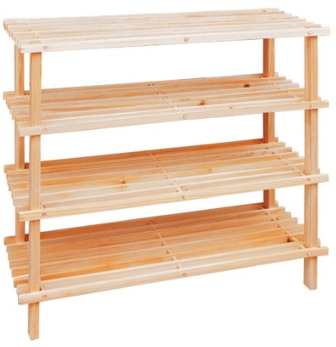 Premier housewares regał na buty, 4-piętrowy, listwy drewniane, 68 x 74 x 26 cm 2400646