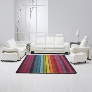 Flair Rugs Flair rugs Illusion wełniany dywan z paskami z tęcza 503119343763
